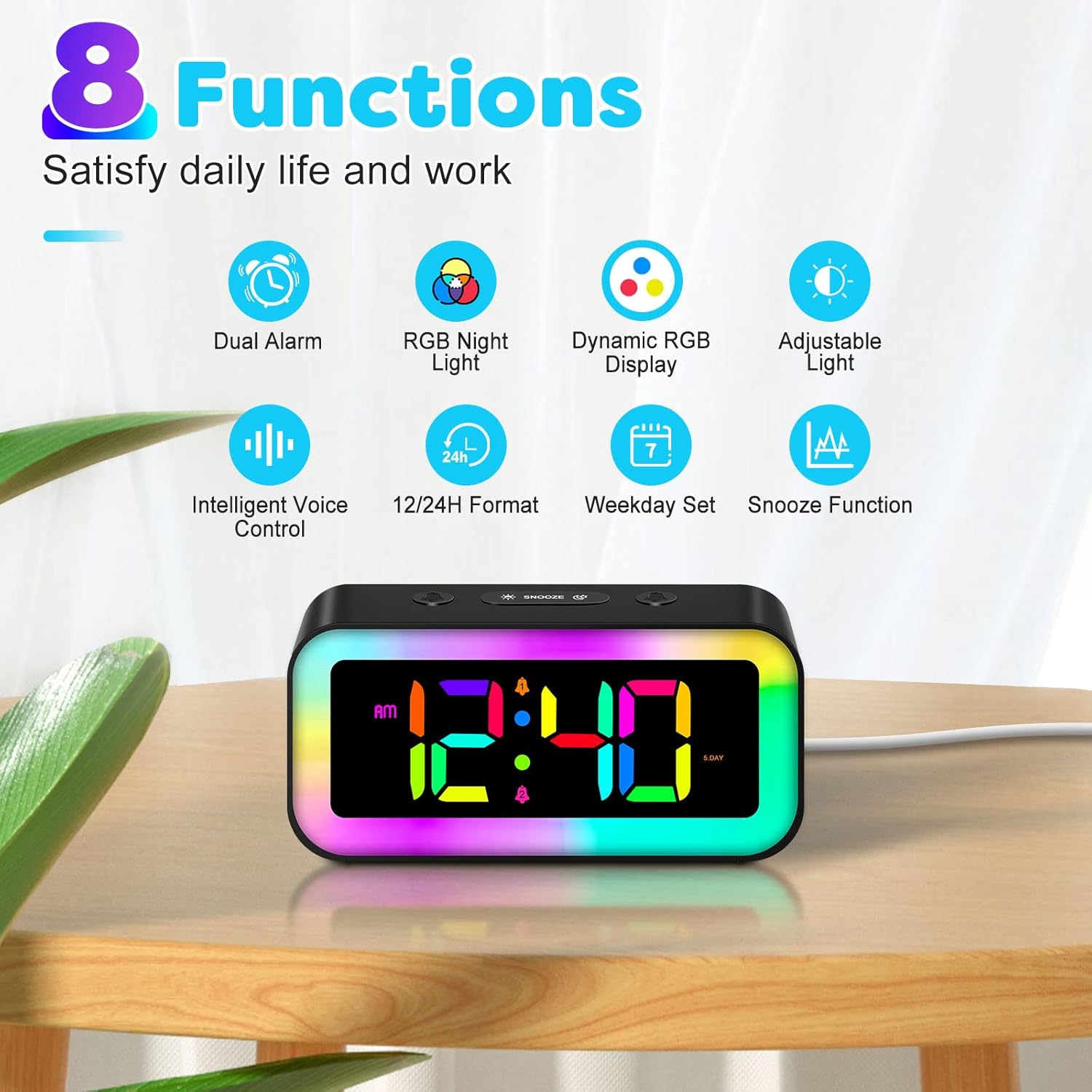 Smart RGB Voice-Control Alarm Clock