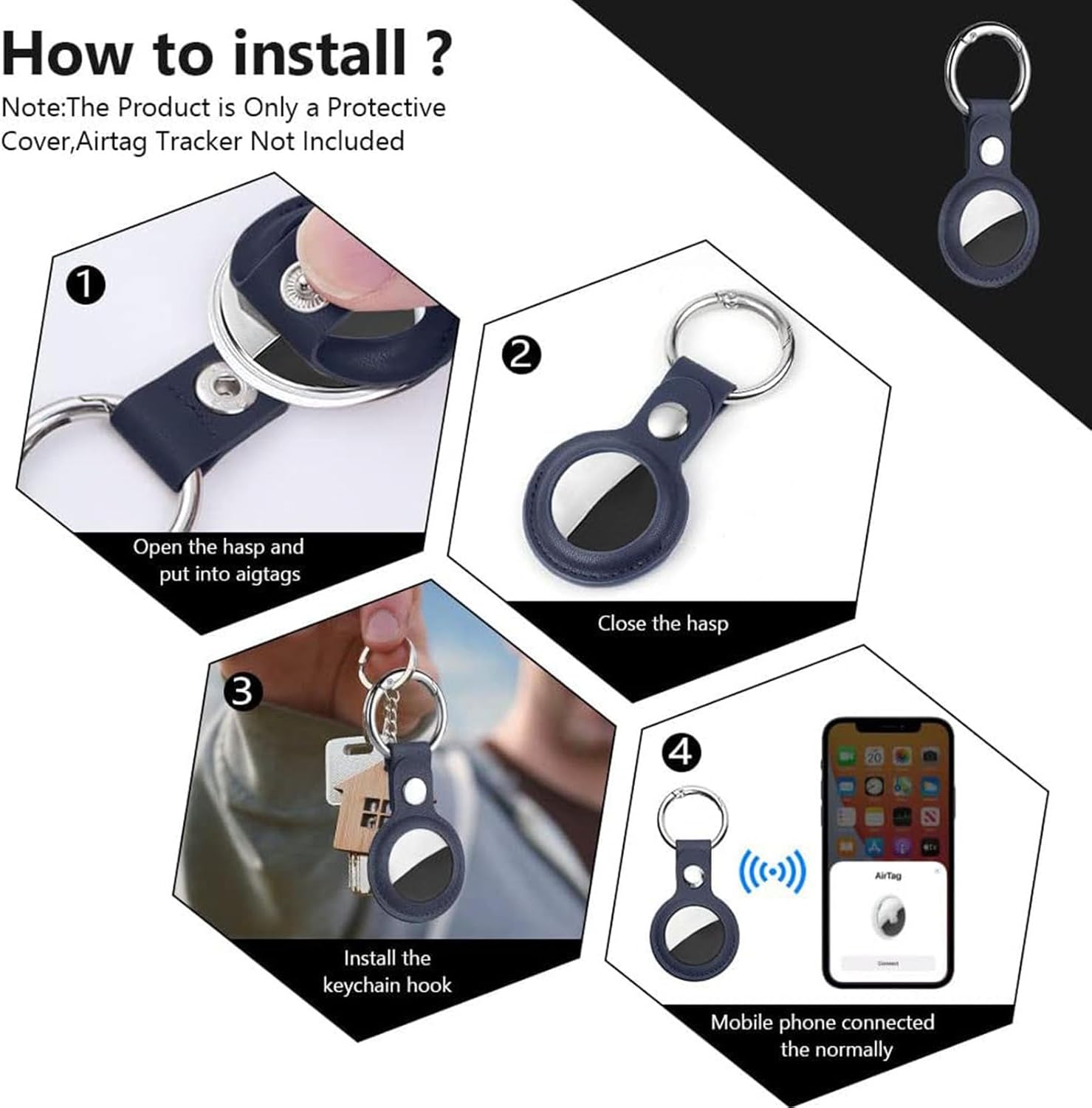 Leather AirTag Key Guard